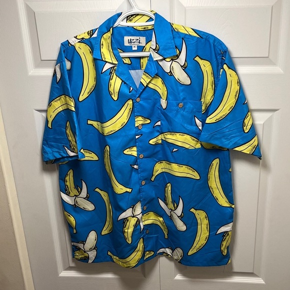 Vibrant Blue and Yellow Casual Button Down Shirt - Picture 1 of 5